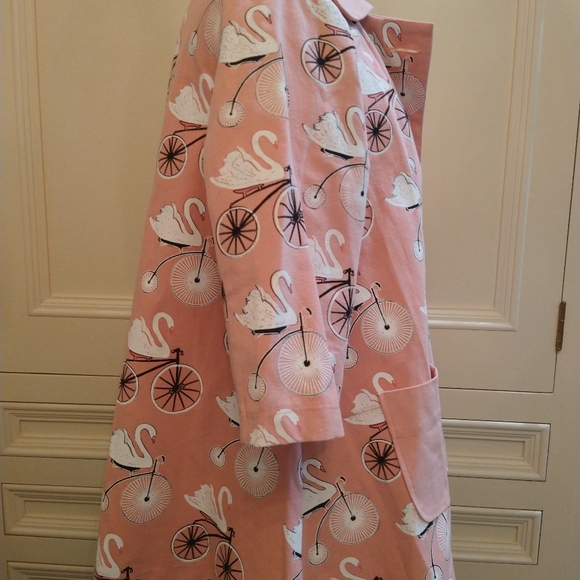 Love Dove by Grace Pink Swing Jacket Size M Swans on Bikes NWT - Picture 5 of 8